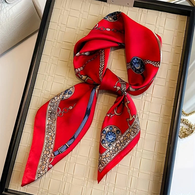 Women's 70x70cm Square Silk Scarf Shawl Headband
