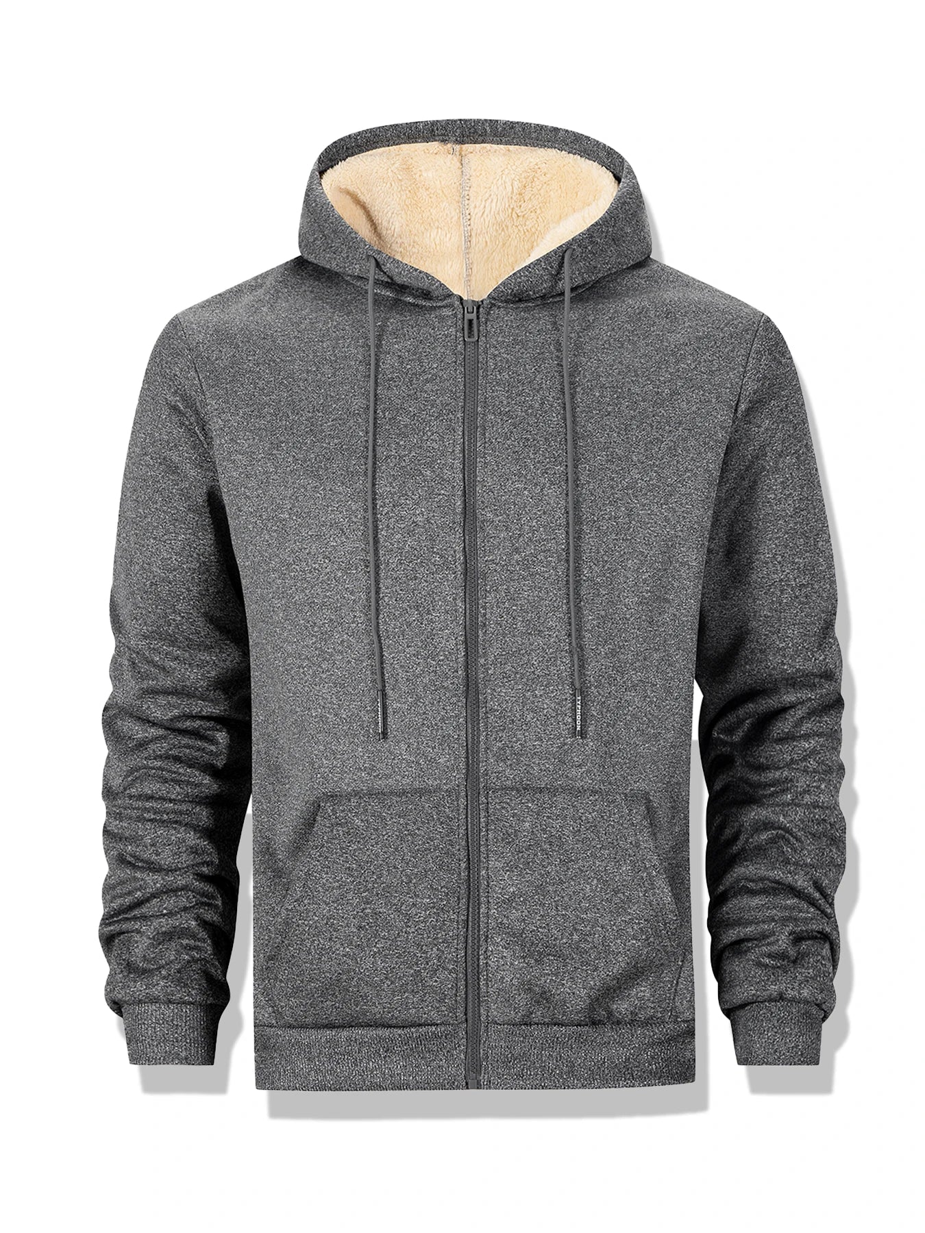 Winter Thick Fleece Zipper Hoodies Thicken Warm Jackets Long Sleeve Sweatshirts Casual Sports Fleece Black Coats Hooded Men Coat - Buy online at  Vibe In Cart.