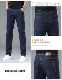 Fashion Men Jeans Stretch Straight Leg Casual Slim Fit Denim Pants Male Brand Luxury Design Business Classic Trousers Large Size - Buy online at  Vibe In Cart.