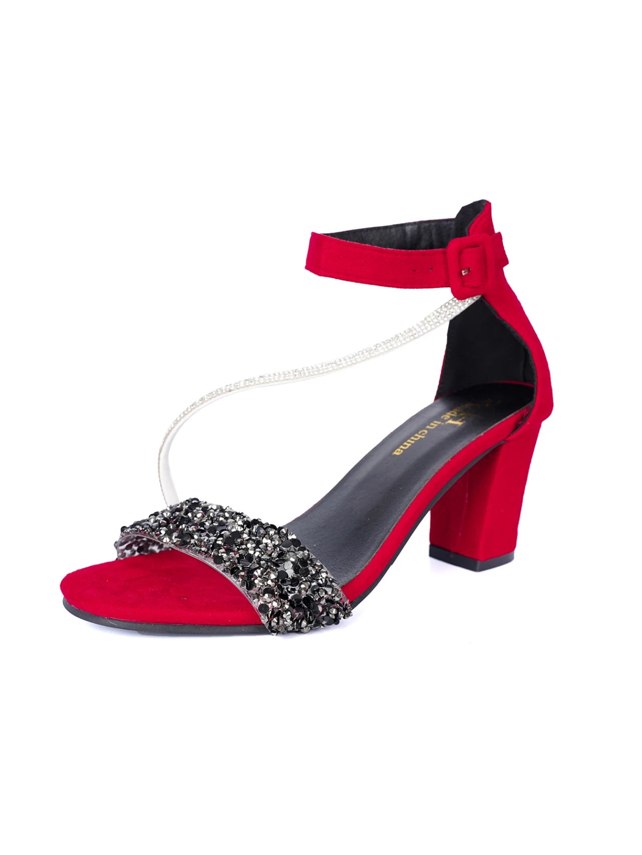 Women's 2025 Summer Fashion Sandals Medium High Heel ne button Sandals Outdoor Fashion Sandals Women Heels Black Red Sandalias - Buy online at  Vibe In Cart.