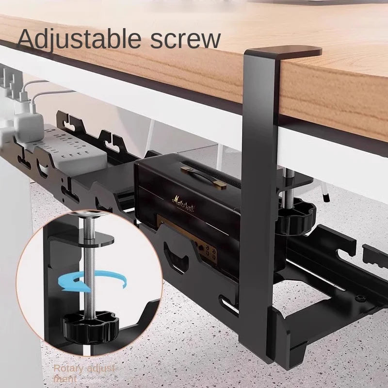 Telescopic Under Desk Metal Cable Management Tray for Home Office