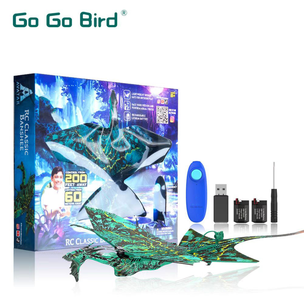 Green Mini Remote Control Flying Pterosaur with Flapping Wings
