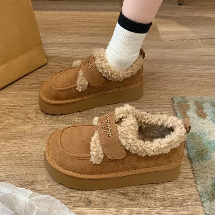 2025 New Winter Women's Platform Snow Boots, Warm Fleece Lined Ankle Boots with Magic Strap, Soft Sole Indoor Outdoor Shoes - Buy online at  Vibe In Cart.