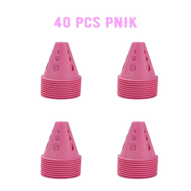 Colorful Windproof PVC Marker Cones for Soccer Training, 20/40/60 Pack