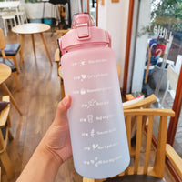 2000ml Sports Drinking Bottles with Time Marker Men Women Water Bottle with Straw Large Capacity Outdoor Cup Fitness Drinkware - Buy online at  Vibe In Cart.