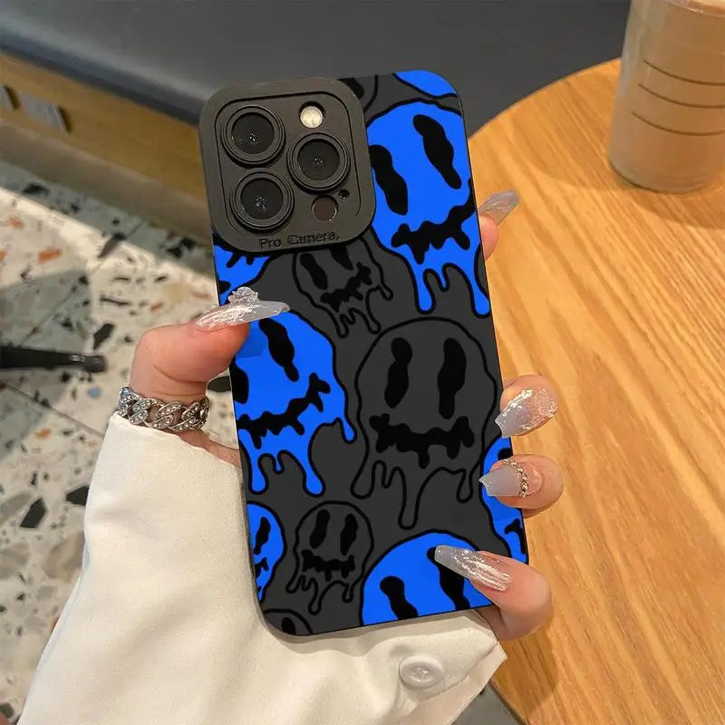 Shockproof Silicone Phone Case with Smile Face Pattern