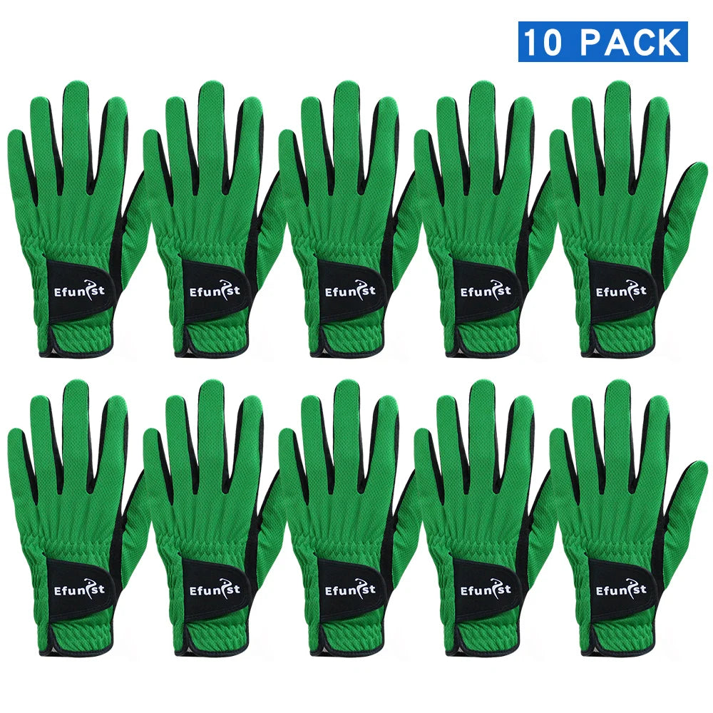 Golf Gloves for Men's Left Hand, Breathable Fabric, Green