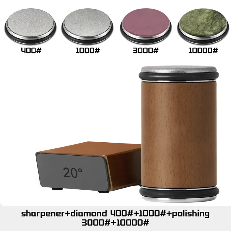 Rolling Knife Sharpener Double Sided Diamond Sharpening Stone 15/20° Degree Magnetic Angle Roller Sharpening for Kitchen Knives - Buy online at  Vibe In Cart.