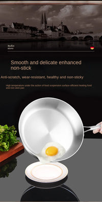 316 Stainless Steel Frying Pan Wok NonStick Pan Fried Steak Pot Uncoated Kitchen Cookware For Gas Stove and Induction Cooker Wok - Buy online at  Vibe In Cart.