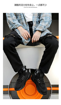 New autumn and winter high top and plush thick cotton shoes for men, casual, non slip, thick soled, cold resistant, warm cotton - Buy online at  Vibe In Cart.