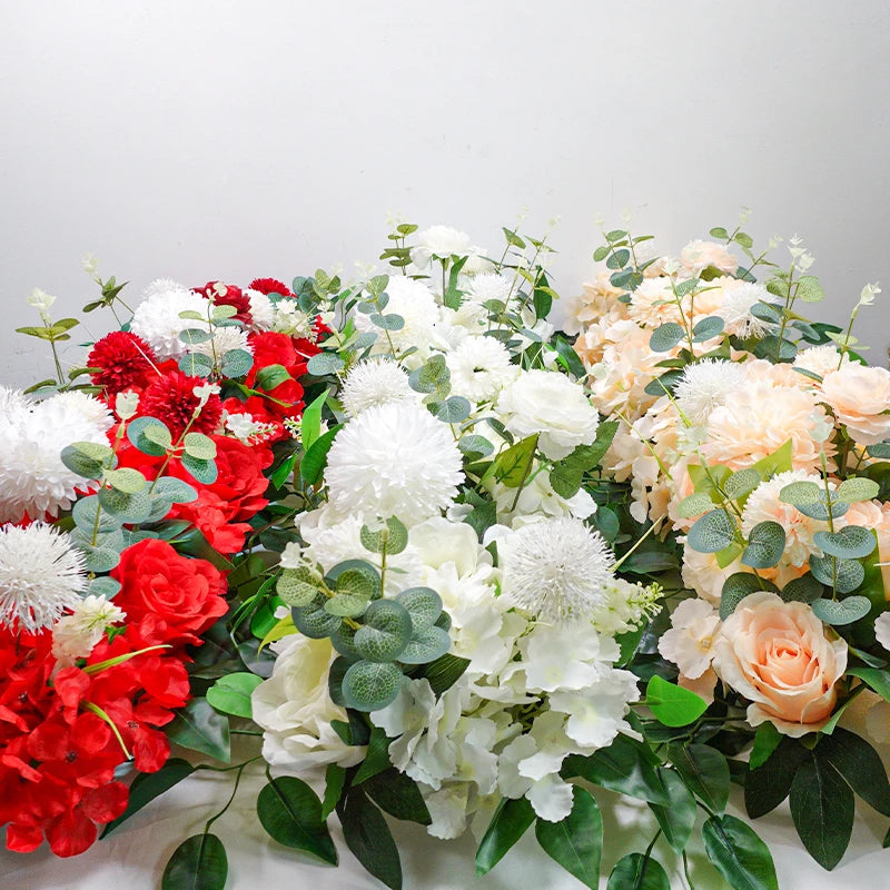 100cm Luxury White Rose Artificial Flower Row Wedding Table Centerpiece Flowers Backdrop Wall Arches Decor Party Stage Floral - Buy online at  Vibe In Cart.