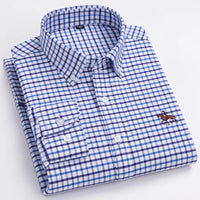 Men's Long Sleeve Oxford Shirt 100% Cotton Regular Fit 5XL 6XL