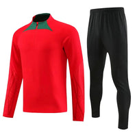 Long Sleeve Polyester Football Tracksuit Set for Men with Jacket and Pants