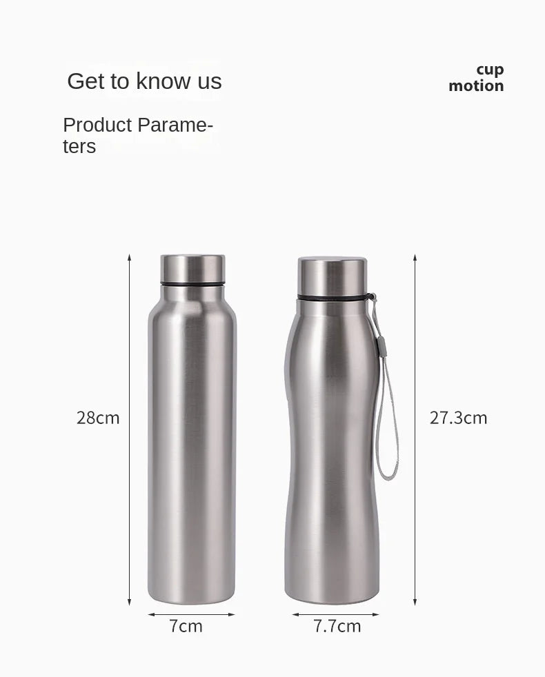 High Quality 1000ml Stainless Steel Sport Water Bottle Single-layer Rugged Water Cup Metal Flask Drinkware Camping Sports Gym - Buy online at  Vibe In Cart.