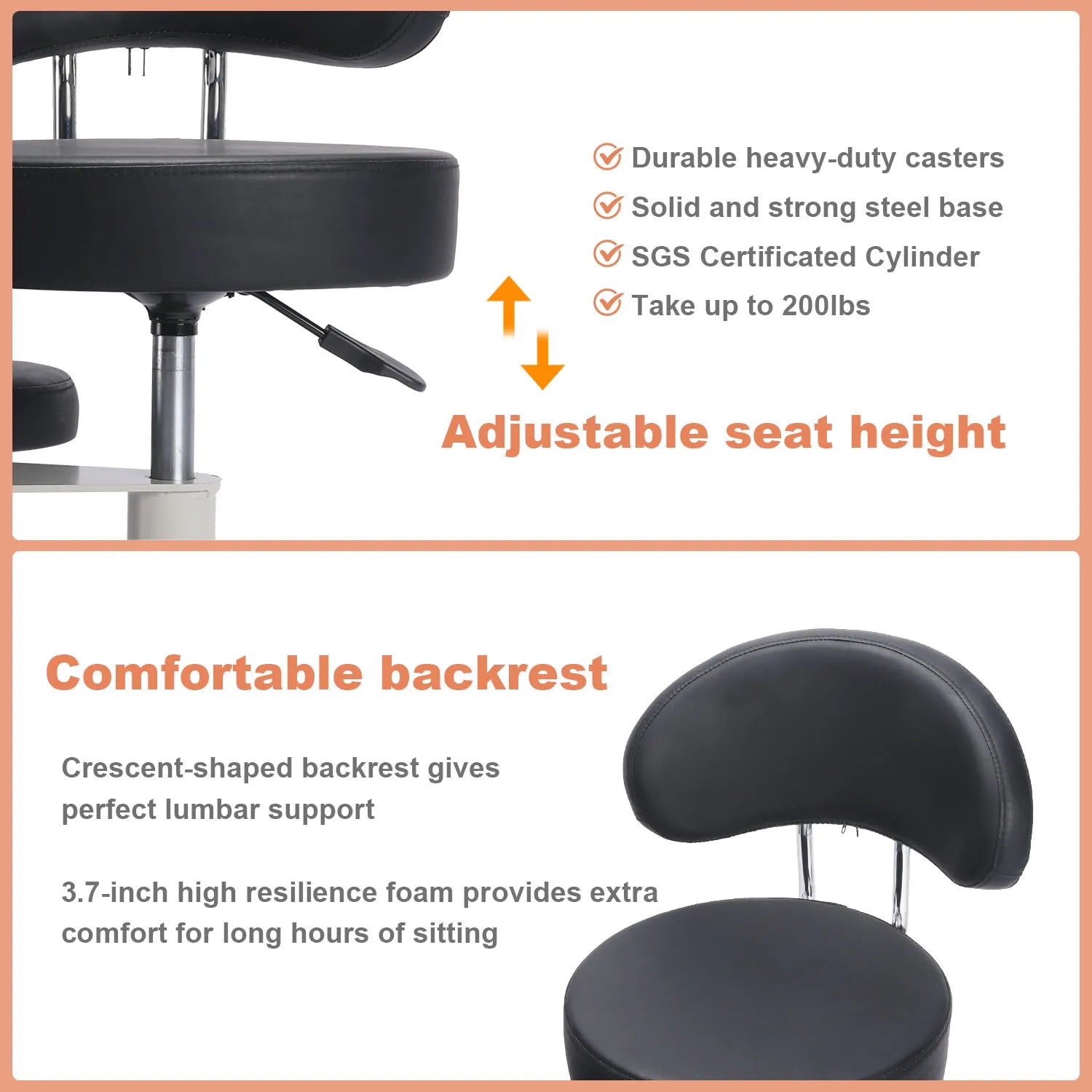 Cross Desk Chair with Lumbar Support and Height Adjustable,Desk Chair for Adults,Legged Office Chair with Wheels - Buy online at  Vibe In Cart.