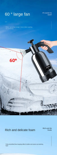 2L Hand Pump Foam Sprayer with 3 Types of Nozzle Hand Pneumatic Foam Cannon Snow Foam Car Wash Spray Bottle Car Window Cleaning - Buy online at  Vibe In Cart.