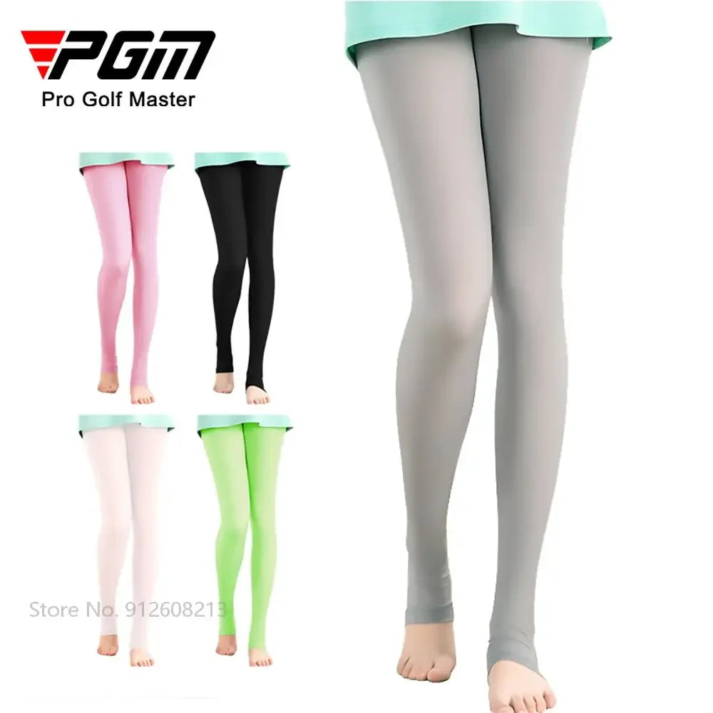 PGM Breathable Female Legging Stocking Sunscreen Women Golf Pants Ice Silk High Elastic Stocking Outdoor Thin Long Leg Sock