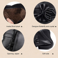 Fashion Winter Women Ankle Boots PU Leather Female Thick Plush Warm Snow Boots Mother Waterproof Non-slip Booties Luxury - Buy online at  Vibe In Cart.