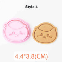 Plastic Pressable Cartoon Doll Cookie Cutters for Baking