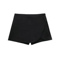 Women's High Waist Asymmetric Mini Regular Fit Polyester Skort