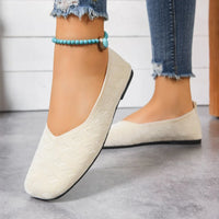 New 2026 Spring/autumn Square Toe Flat Office Boat Solid Color Knitted Slip on Shoes Casual Ballet Flats Shoes Women Loafers - Buy online at  Vibe In Cart.