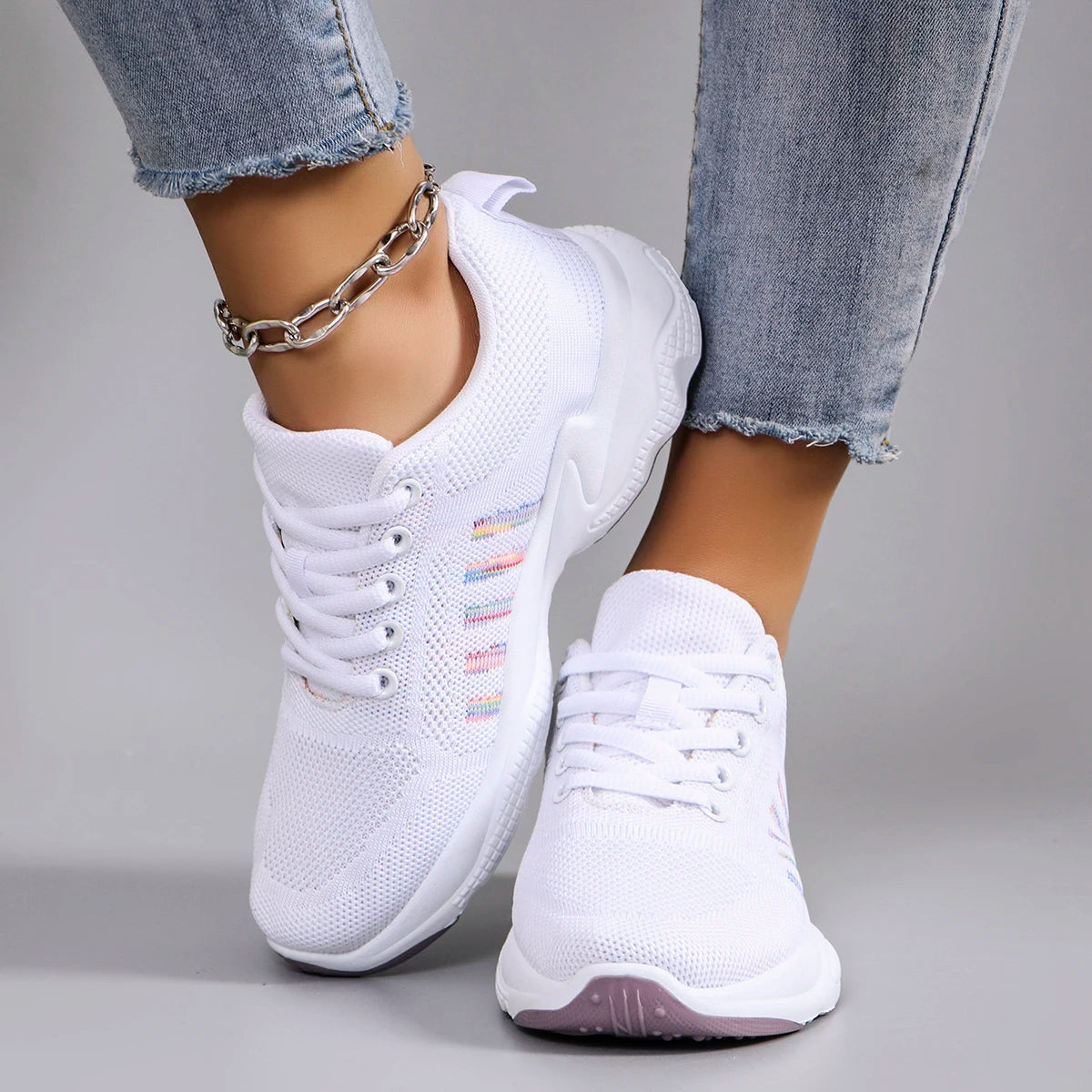 Spring new women's sports shoes, fashionable, breathable, lightweight, non-slip, wear-resistant, casual sports shoes, flat shoes - Buy online at  Vibe In Cart.
