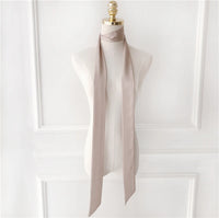 Women's Long Narrow Solid Color Polyester Scarf 190x5cm