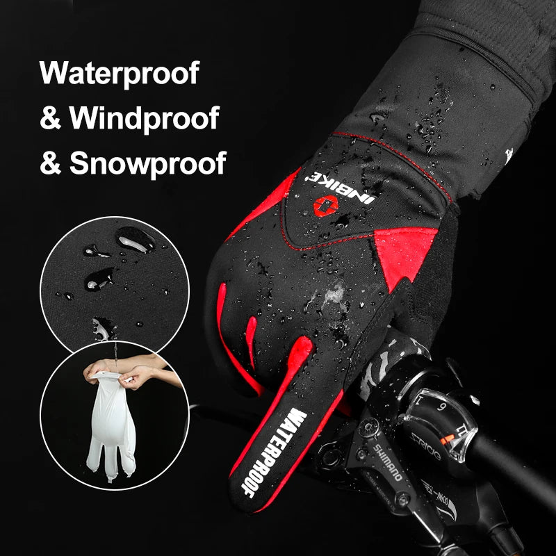Winter Cycling Gloves For Men And Women Warm Fleece Waterproof Touchscreen