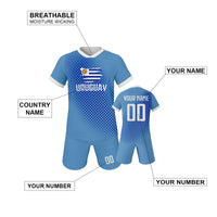 Uruguay Custom Kids Soccer Jersey Kit Personalized Football Uniform with Name Number Youth Training Outfit for Boys Girls 3-14Y - Buy online at  Vibe In Cart.
