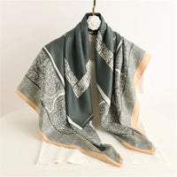 Women's Square Twill Scarf, 90x90 cm, for All Seasons