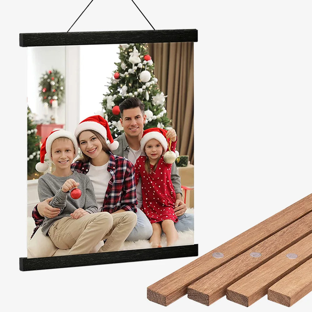 Magnetic DIY Wood Poster Frame Teak/Pine Photo Hangers Hanging Kit for Pictures Canvas Prints Poster Scroll Artwork Print Holder - Buy online at  Vibe In Cart.