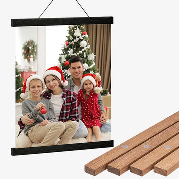 Magnetic DIY Wood Poster Frame Teak/Pine Photo Hangers Hanging Kit for Pictures Canvas Prints Poster Scroll Artwork Print Holder - Buy online at  Vibe In Cart.