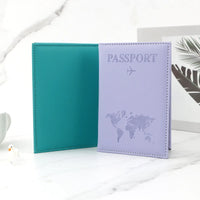 Passport Cover with World Map Design in PU, 14.5 x 10 cm