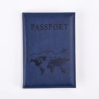 Solid PU Leather Passport Holder Wallet Card Case for Travel