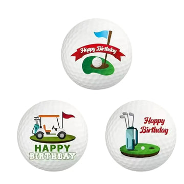Three Piece Set of Golf Balls Featuring an Eye Design Pattern