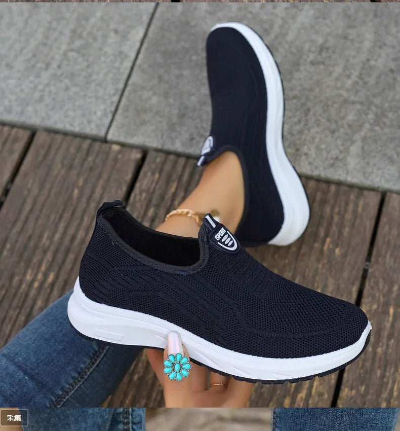 Women's Mesh Breathable Casual Shoes Large Size Soft Sole Slip-On