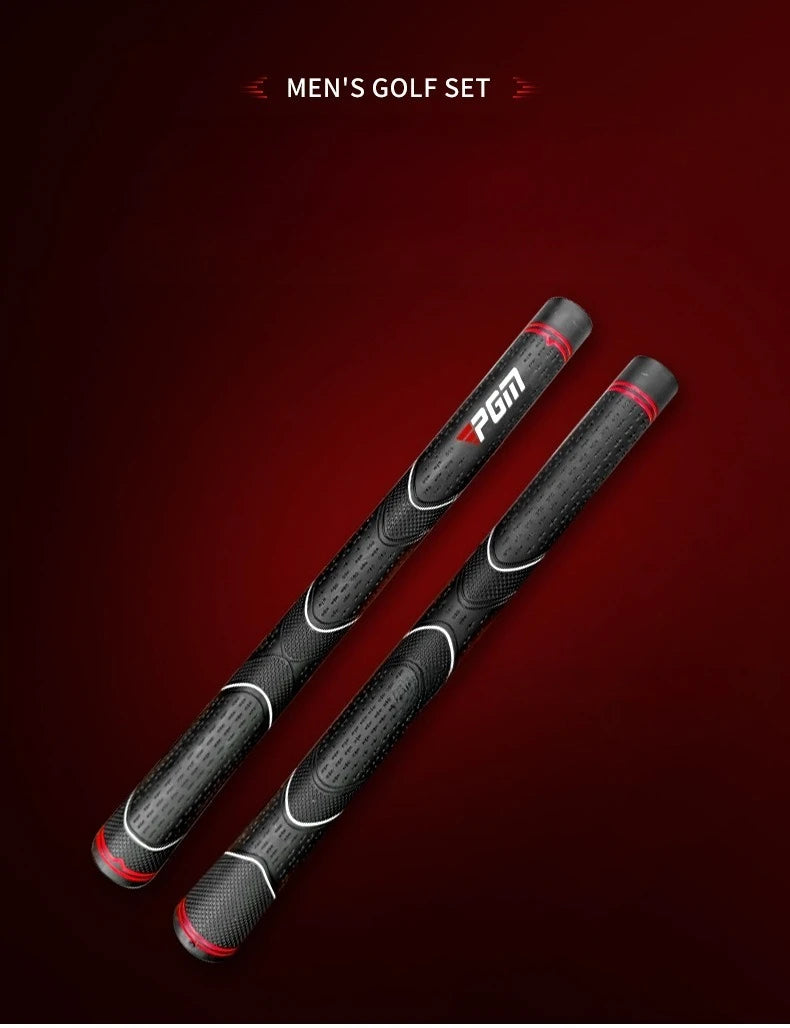 Men's Right-Handed Golf Putter with Aiming Line in Black and Red