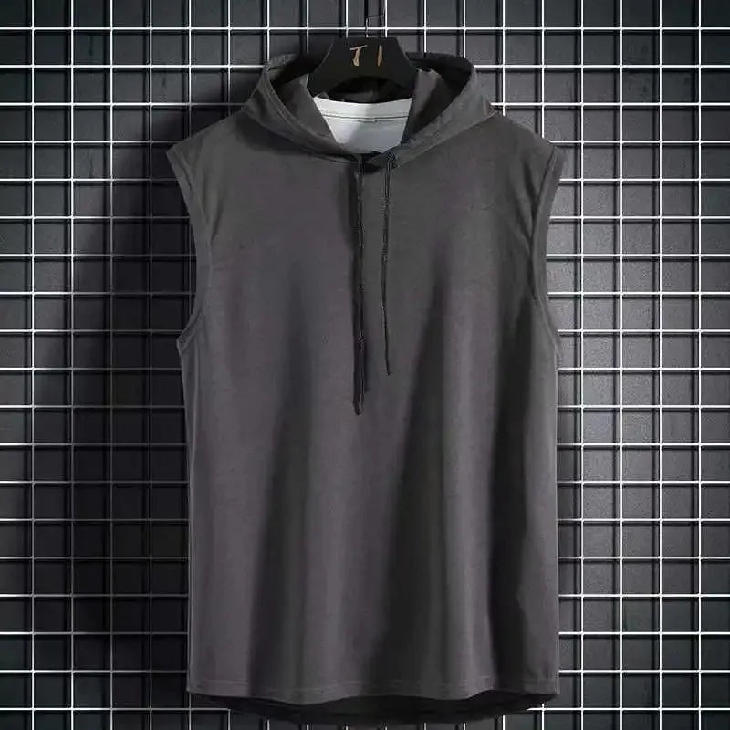 Unisex Polyester Hooded Sleeveless T-Shirt, Sizes M-3XL