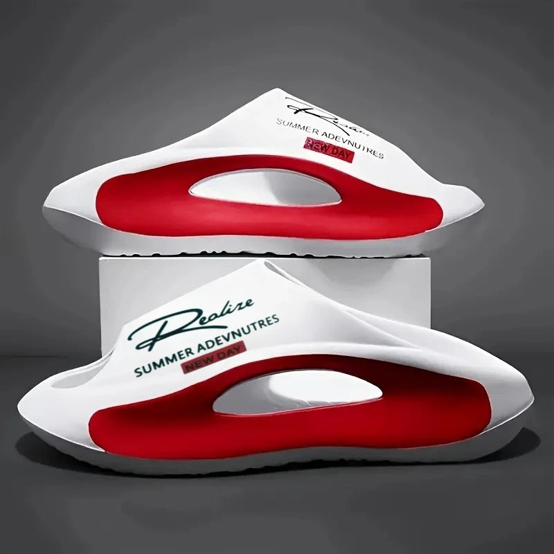 Lightweight EVA men's slide | Black and white cartoon design, exposed toes, comfortable all year round, casual indoor/outdoor us - Buy online at  Vibe In Cart.