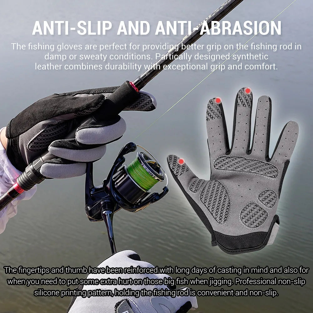 Noeby Fishing Gloves Non-slip Full Finger Outdoor Sun Protection Anti-UV Cycling Running Gloves Men Women Tackle - Buy online at  Vibe In Cart.