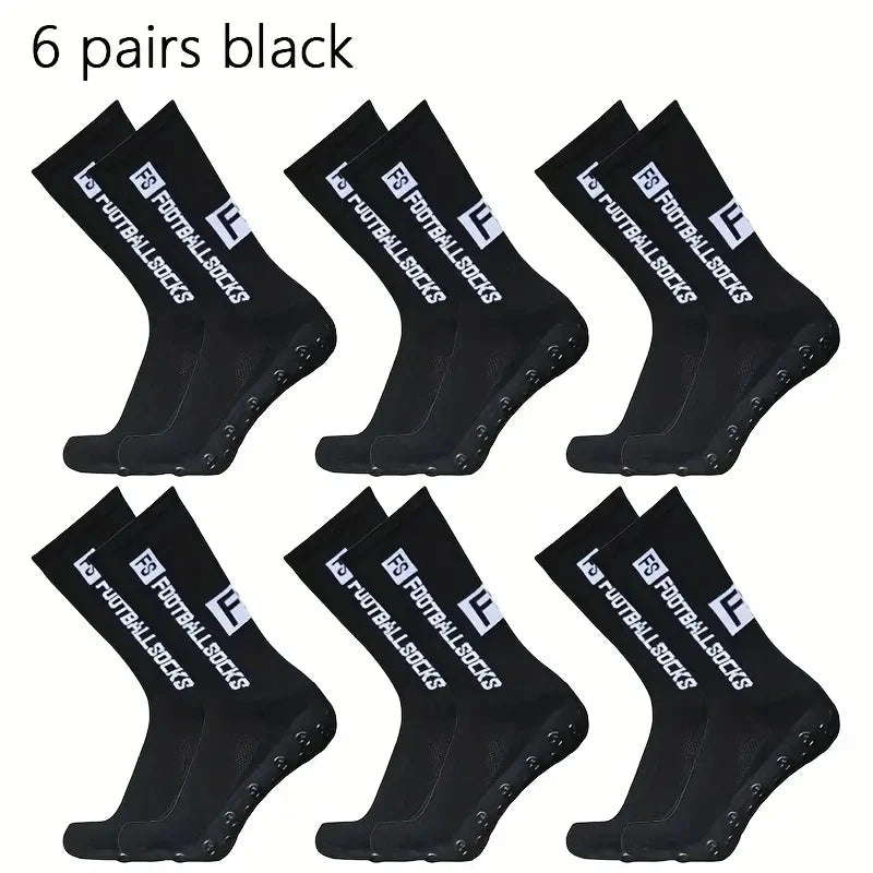 6 Pairs Breathable Football Socks Men Women Sports Socks Non-slip Silicone Bottom Soccer Baseball Socks Outdoor Sport Yoga Socks - Buy online at  Vibe In Cart.