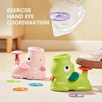 Air Discs Launcher Childern Toys Indoor Outdoor Games Soaring Machine Flying Disc Saucer Foot Launcher Kids Jump Spoorts Toy