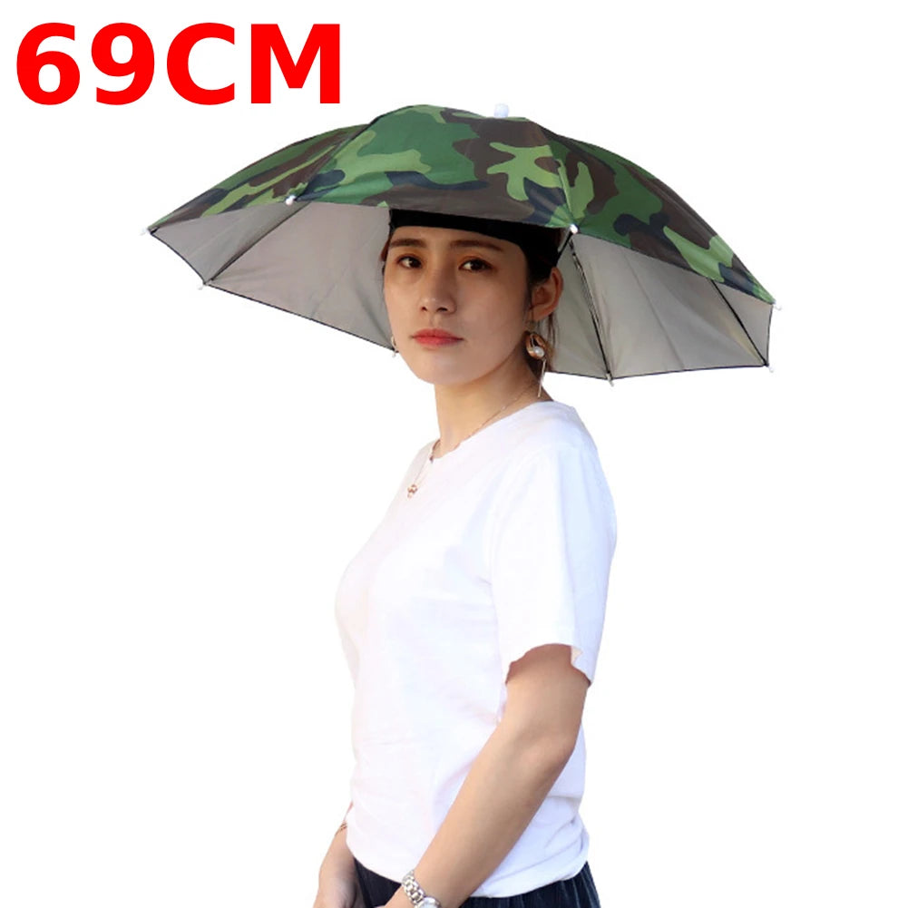 Portable Polyester Umbrella Hat for Fishing Anti-Rain Anti-Sun