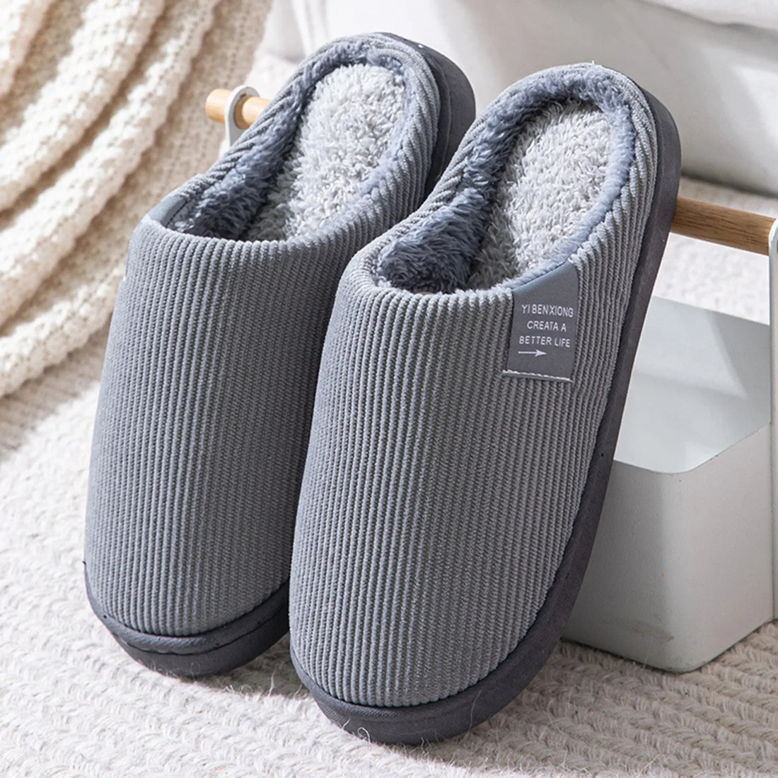 NEW Women's Men's Casual Thick Soft Bottom Home Slippers Household Plush Slippers Anti-slip Thermal Slippers Indoor Winter Flats - Buy online at  Vibe In Cart.