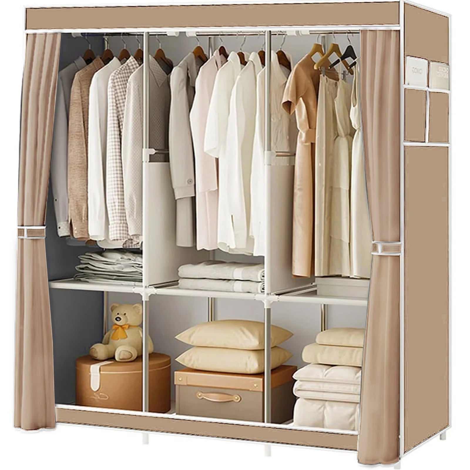 Portable Closet 51-Inch Dustproof Wardrobe Organizer Multi-laye Home Storage Rack Clothes Bedroom Shoe Quick and Easy to Assembl - Buy online at  Vibe In Cart.