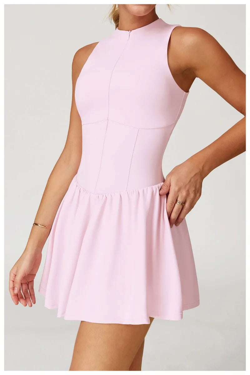 Tennis Skirt Sports Fitness Stand-up Collar Anti-light Golf Badminton Casual Fitness Workout Clothing Gym Yoga Suit for Women - Buy online at  Vibe In Cart.