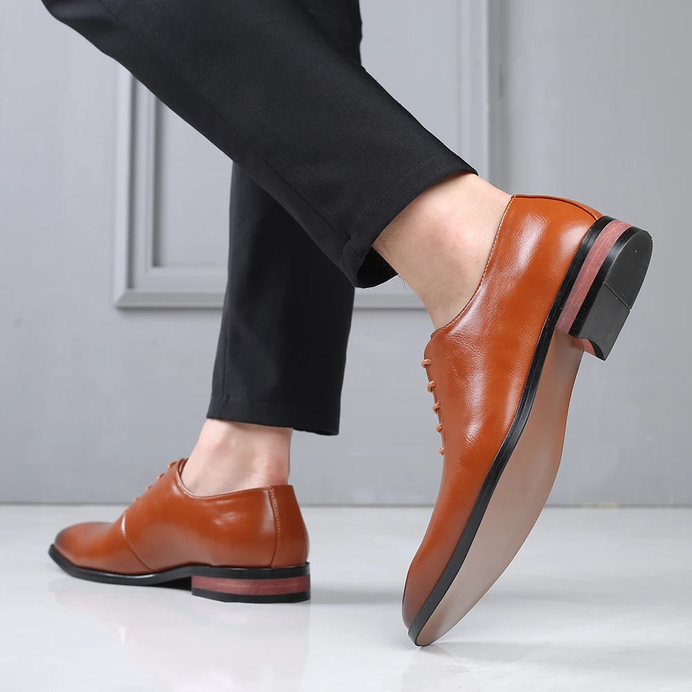 Men's Business Formal Leather Shoes Fashionable and Trendy Single Shoe With Lace up Durable and Versatile Classic - Buy online at  Vibe In Cart.