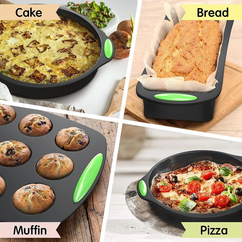 3 Pack Silicone Cake Molds Muffin Toast Donut Pan Round Cake Pan 9in Non-Stick Kitchen Bakeware Baking Tools - Buy online at  Vibe In Cart.