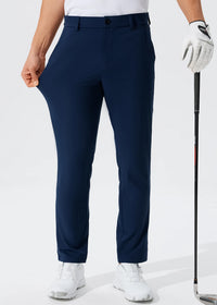 Men's Stretch Slim Straight Lightweight Polyester Golf Pants, Full Length