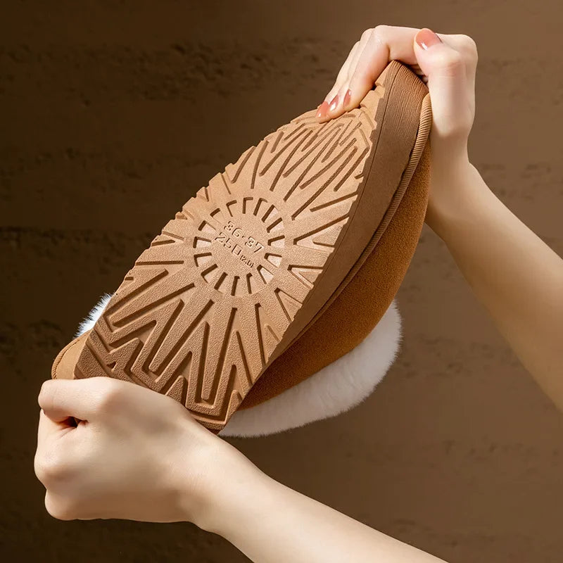 Anti-slip Shoe Thick Plush Snow Boots 2025 New Women Faux Suede Platform Fur Winter Boots Woman Slip On Warm Cotton Padded Shoes - Buy online at  Vibe In Cart.